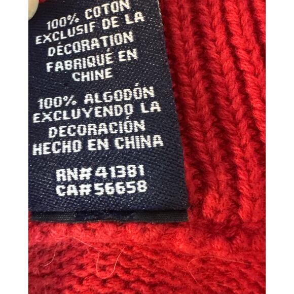 Chaps Men Sz XL Red Sweater Quarter Button Mock Neck Cable Knit Sweater Dad - Picture 13 of 15